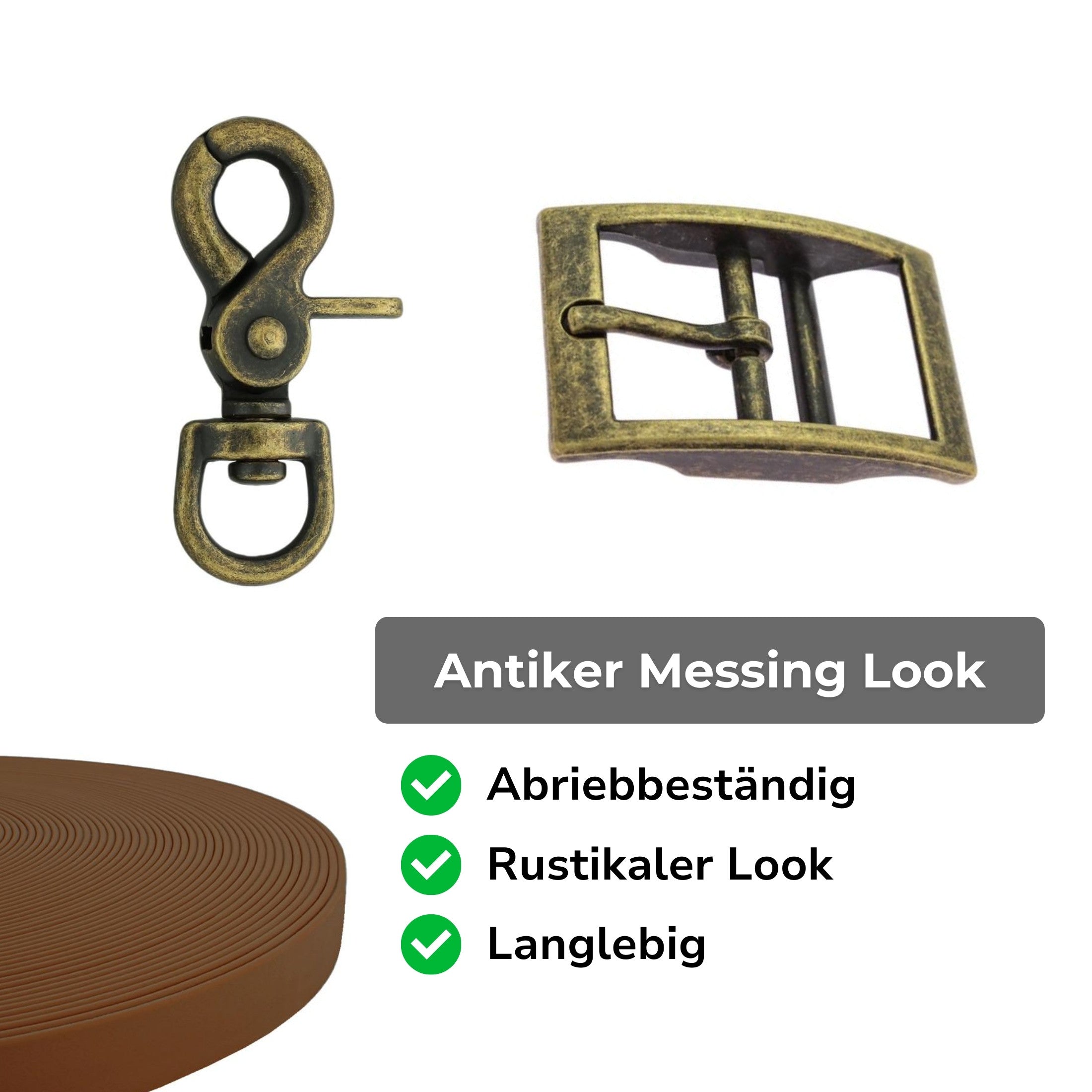 Halsband Sattlerware im Antikem Messing Look
