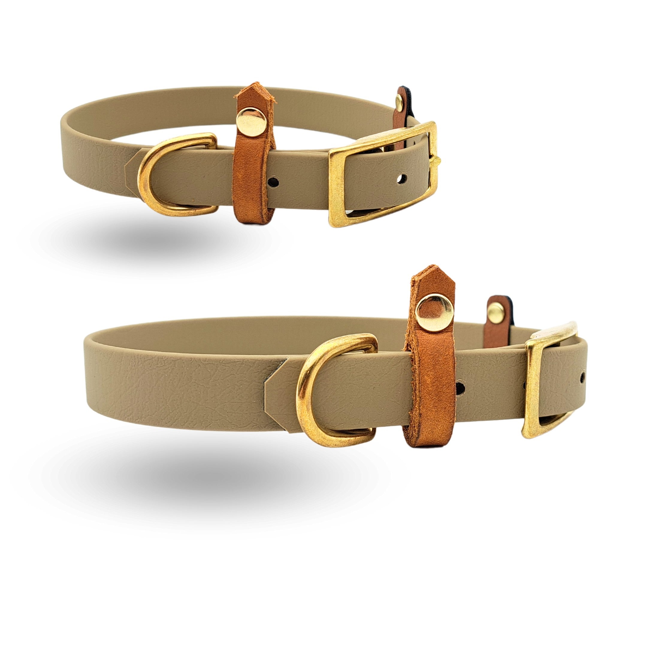 B-Ware Halsband Hund Beige BioThane