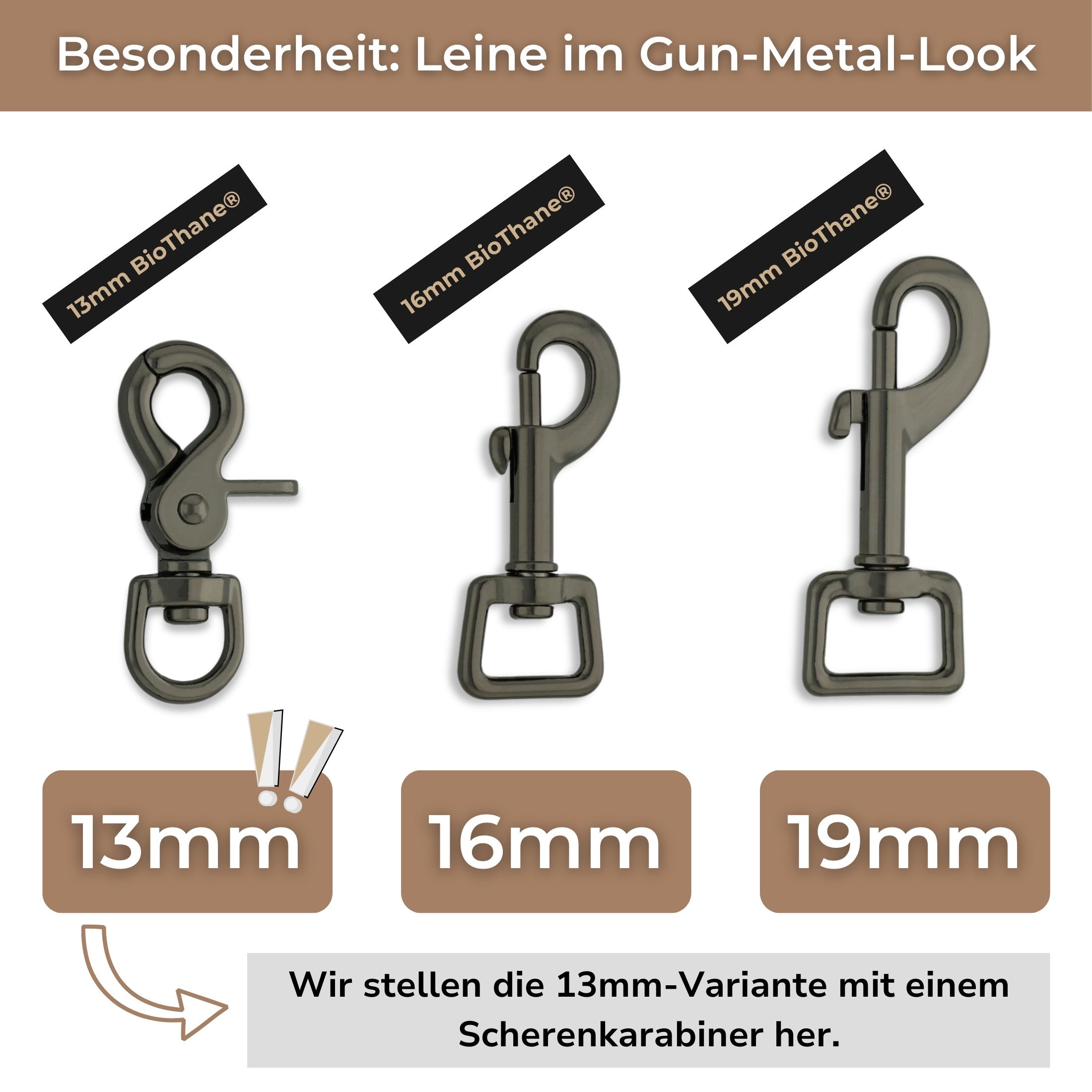 Besonderheit BioThane Leine im Gun-Metal Look