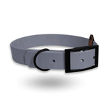 Biothane Halsband in grau mit schwarz
