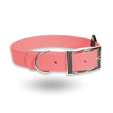 Biothane Halsband in der Farbe Pastell Rosa mit silberner Schnalle
