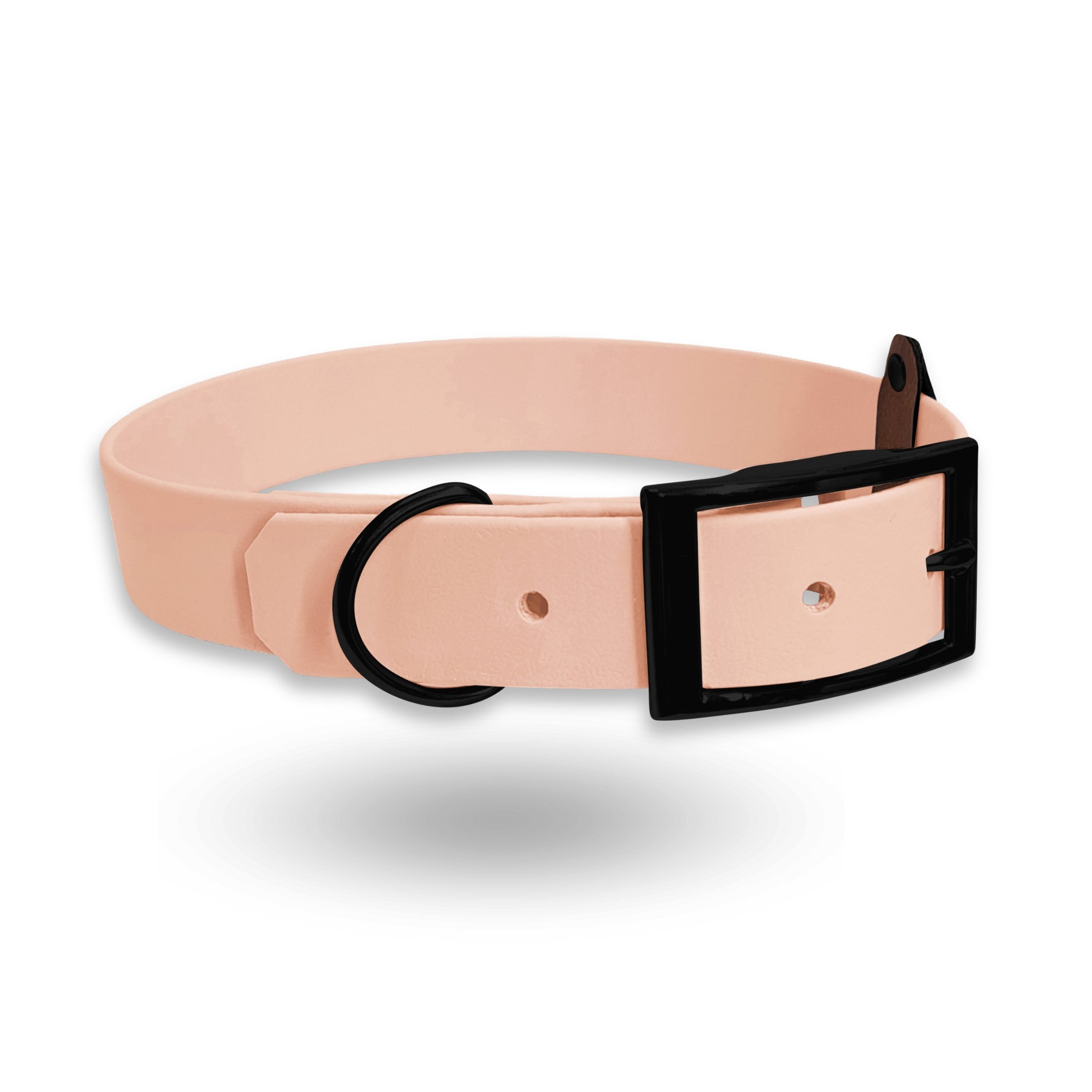 Biothane Hundehalsband in Puderrosa und schwarz