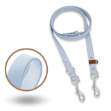 Biothane Leine in der Farbe Pastell-Blau mit silberner Hardware