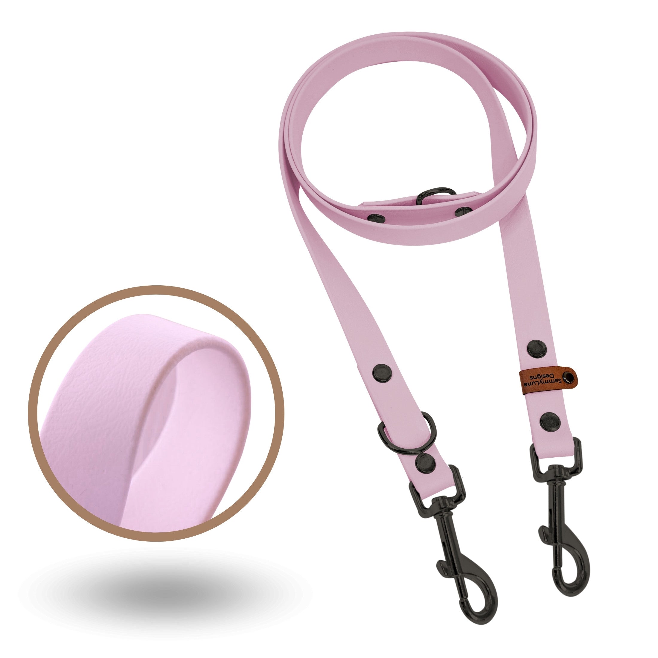 MJH BioThane Hundeleine - 1m Pink Mit Handschlaufe