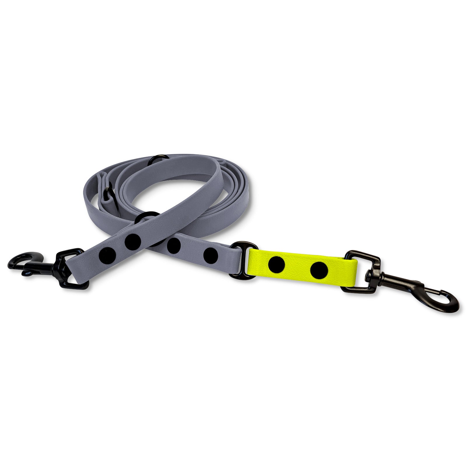 Biothane Hundeleine Sports-Kollektion Grau Neon-Gelb
