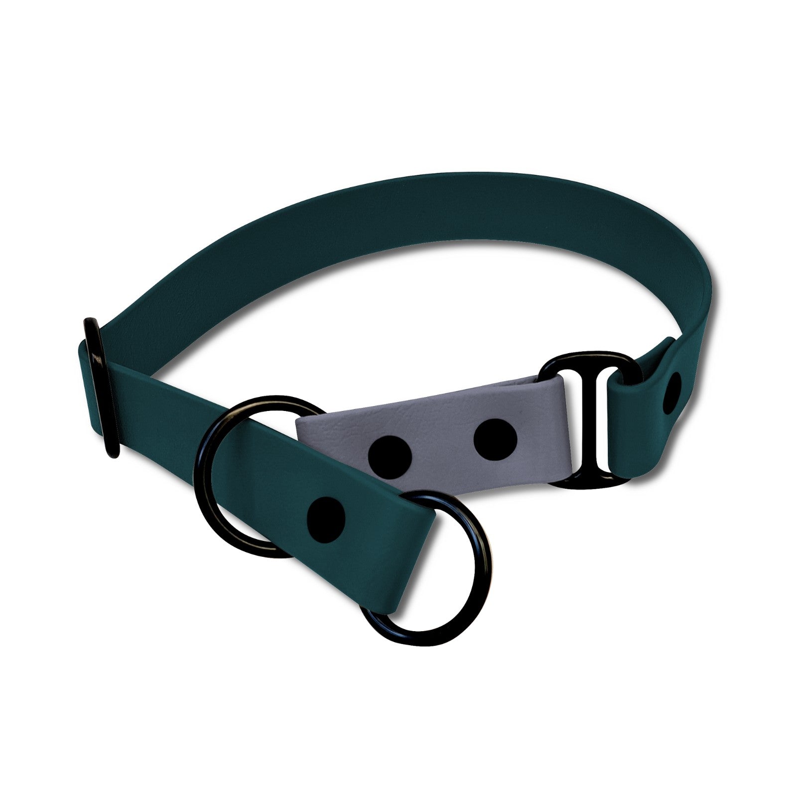 Biothane Zugstopp Halsband Dunkelgruen