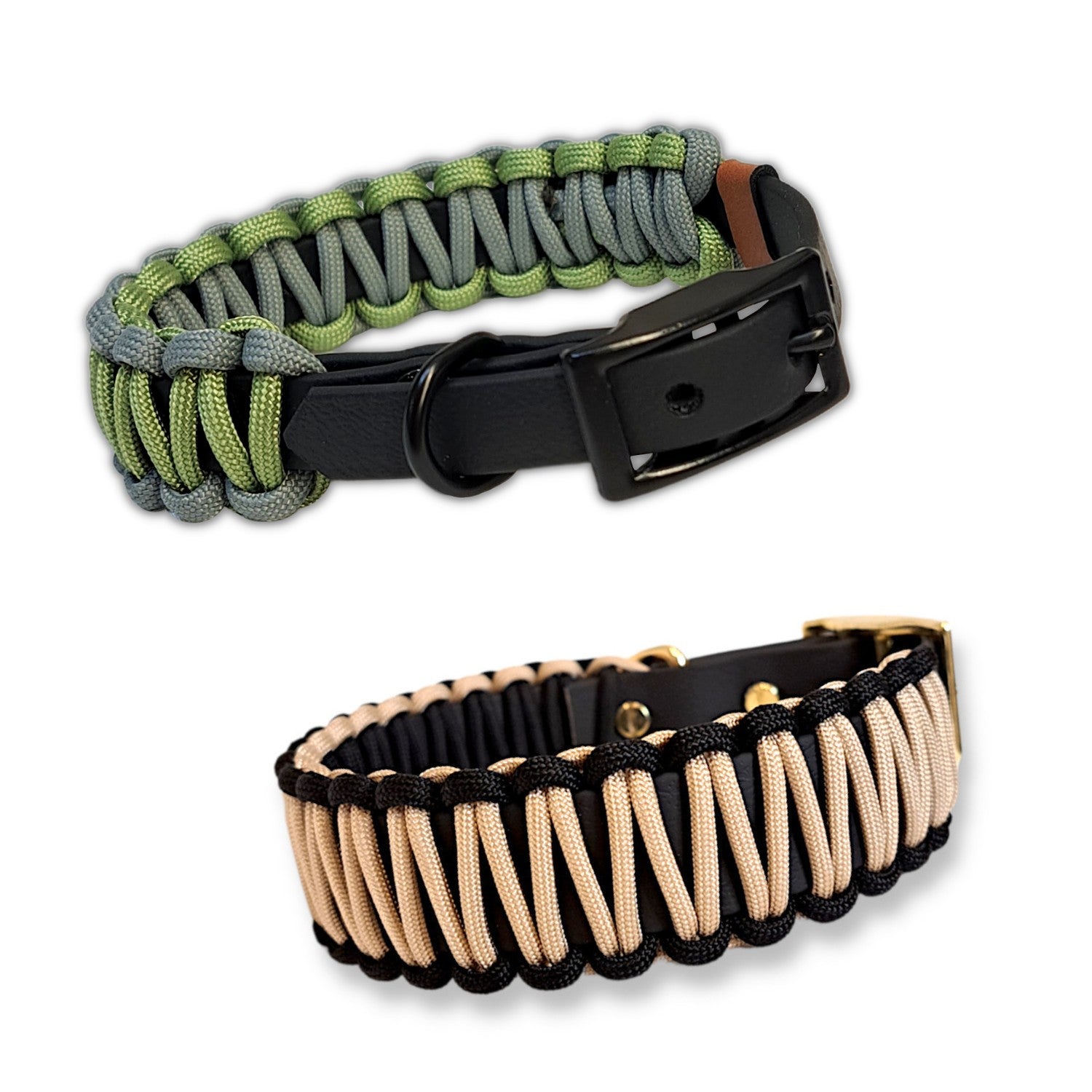 Biothane Hundehalsband mit Paracord-Seil-Mantel