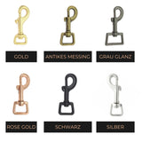 Verschiedene Karabiner für Hundeleinen