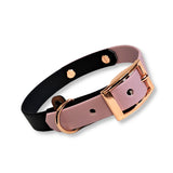 Halsband PVC-Gurtband Biothane Art Schwarz Rosa