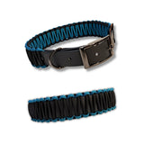 Halsband aus Gurtband und Paracord in Teal