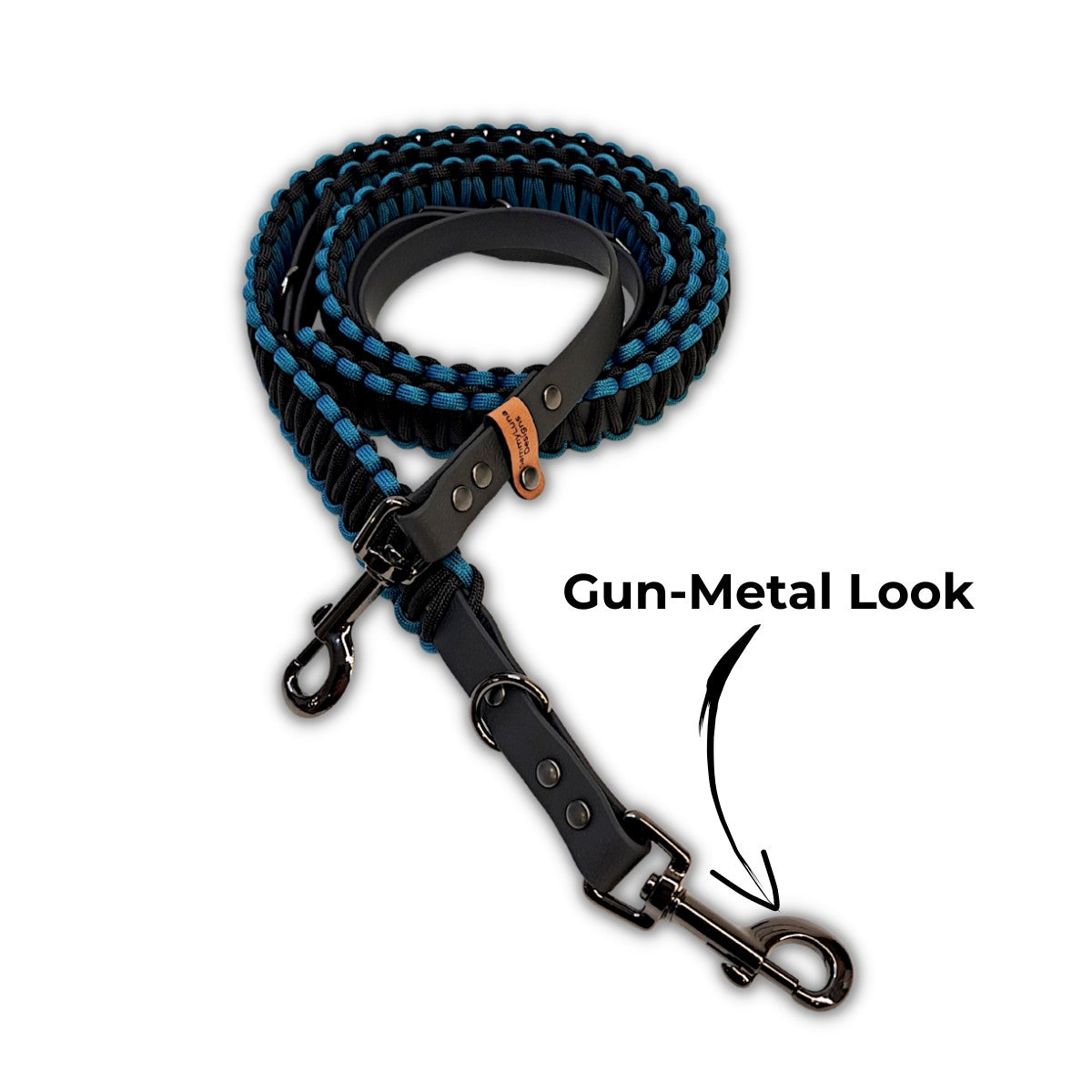 Hundeleine Paracord Gurtband Teal Schwarz