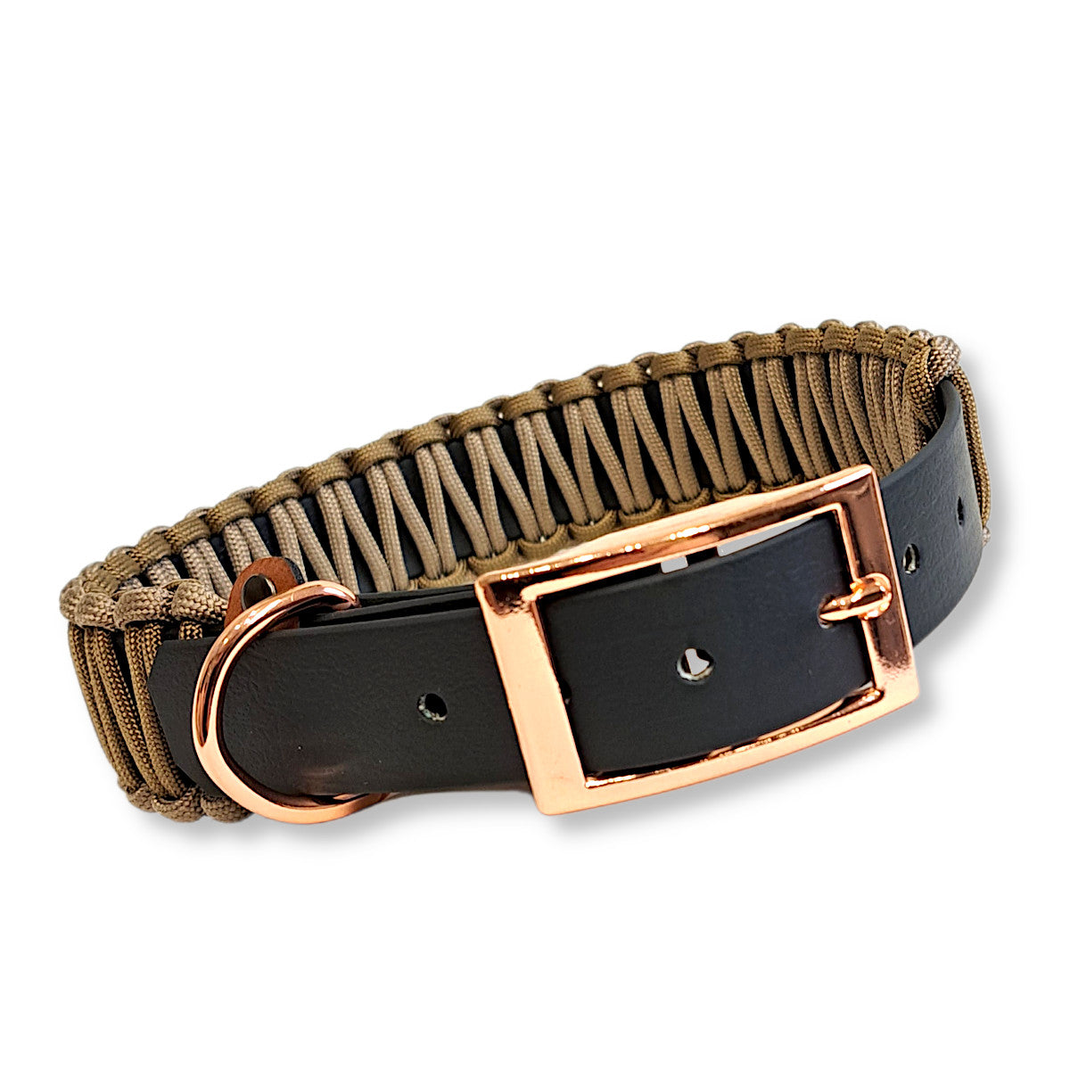 Vorderseite Halsband Paracord Gold-Braun Tan