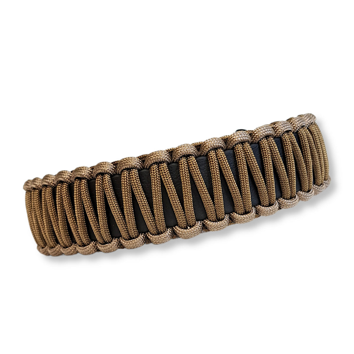 Rückseite Halsband Paracord Gold-Braun Tan