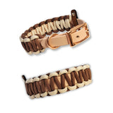 Paracord Biothane Halsband Powder Tan Rose Gold