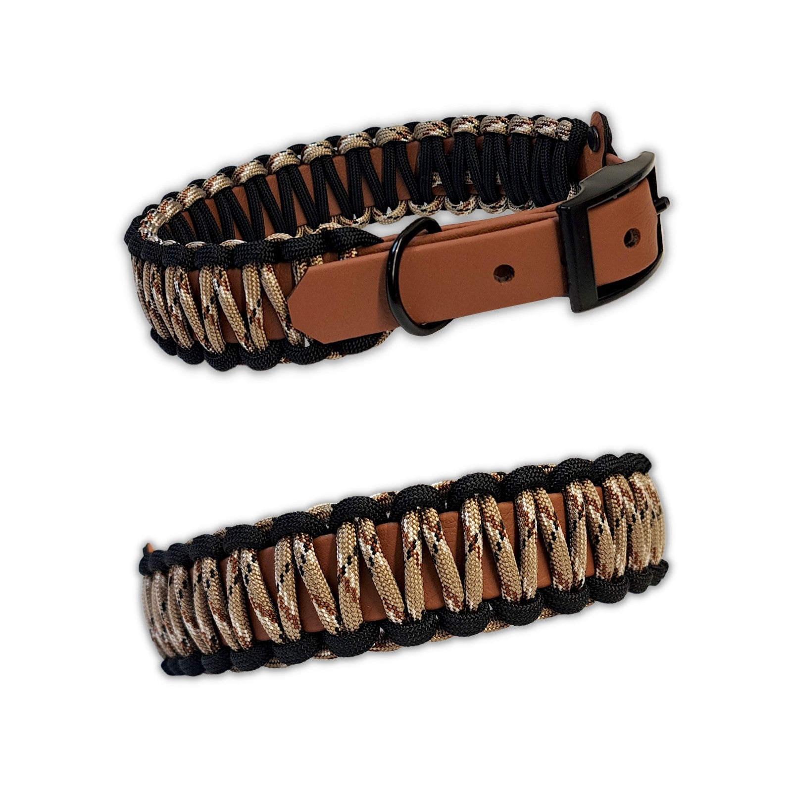 Hundehalsband aus Biothane und Paracord, gemustertes Seil