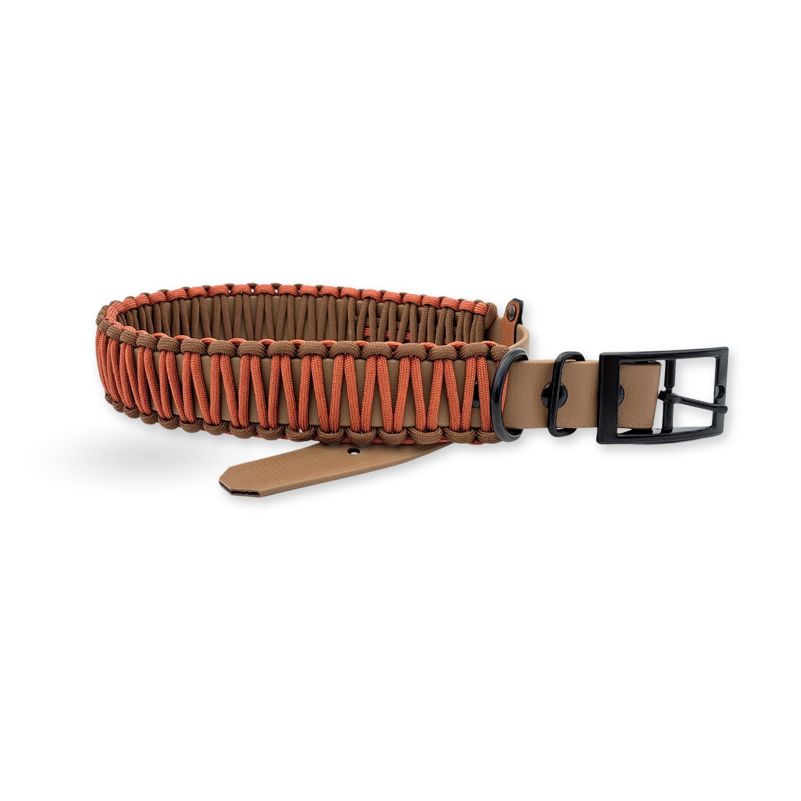 Halsband Biothane Paracord Braun Schwarz