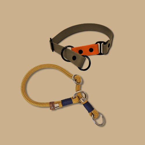 Halsband Biothane und Tauseil Zugstop