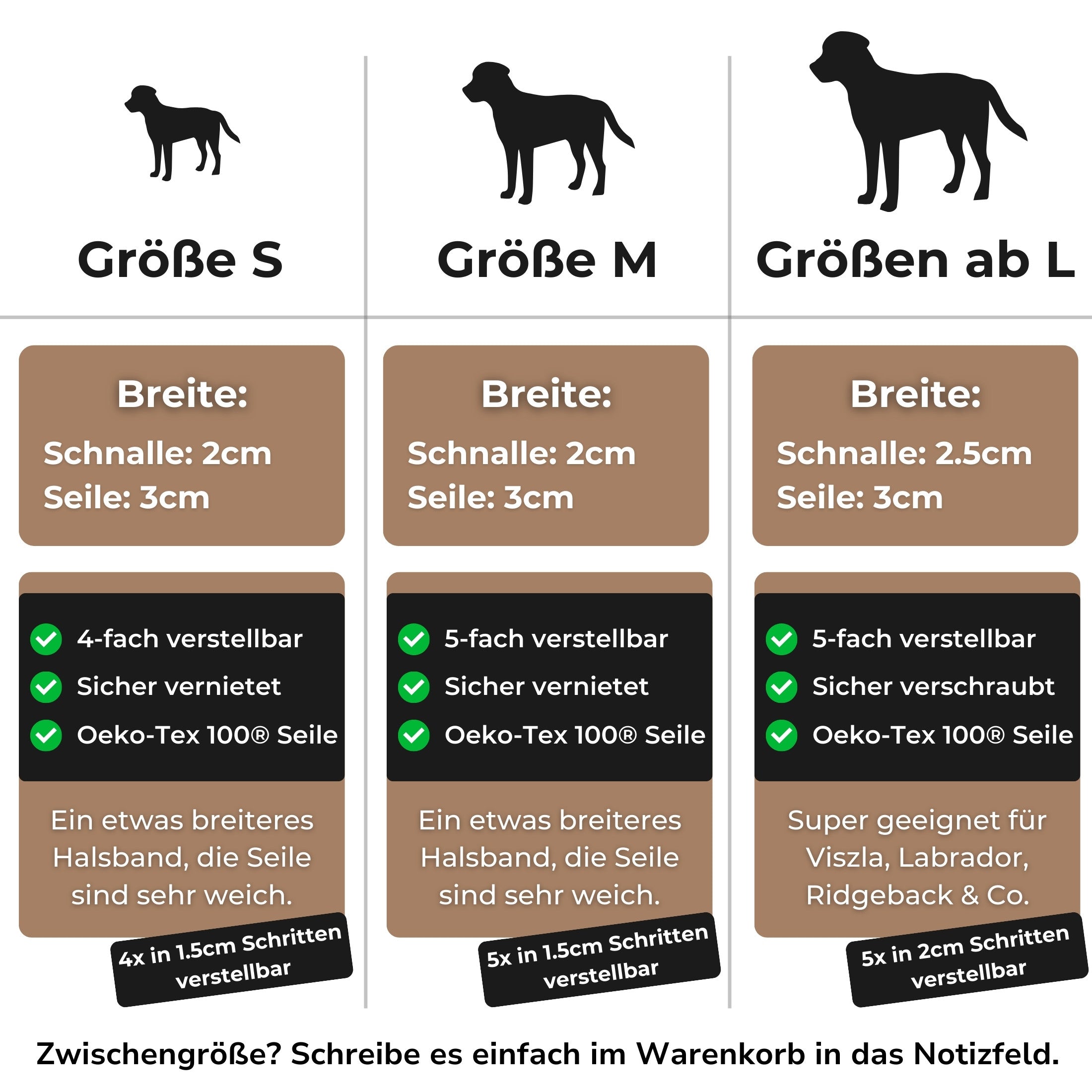 Größentabelle Triple Tau Halsband