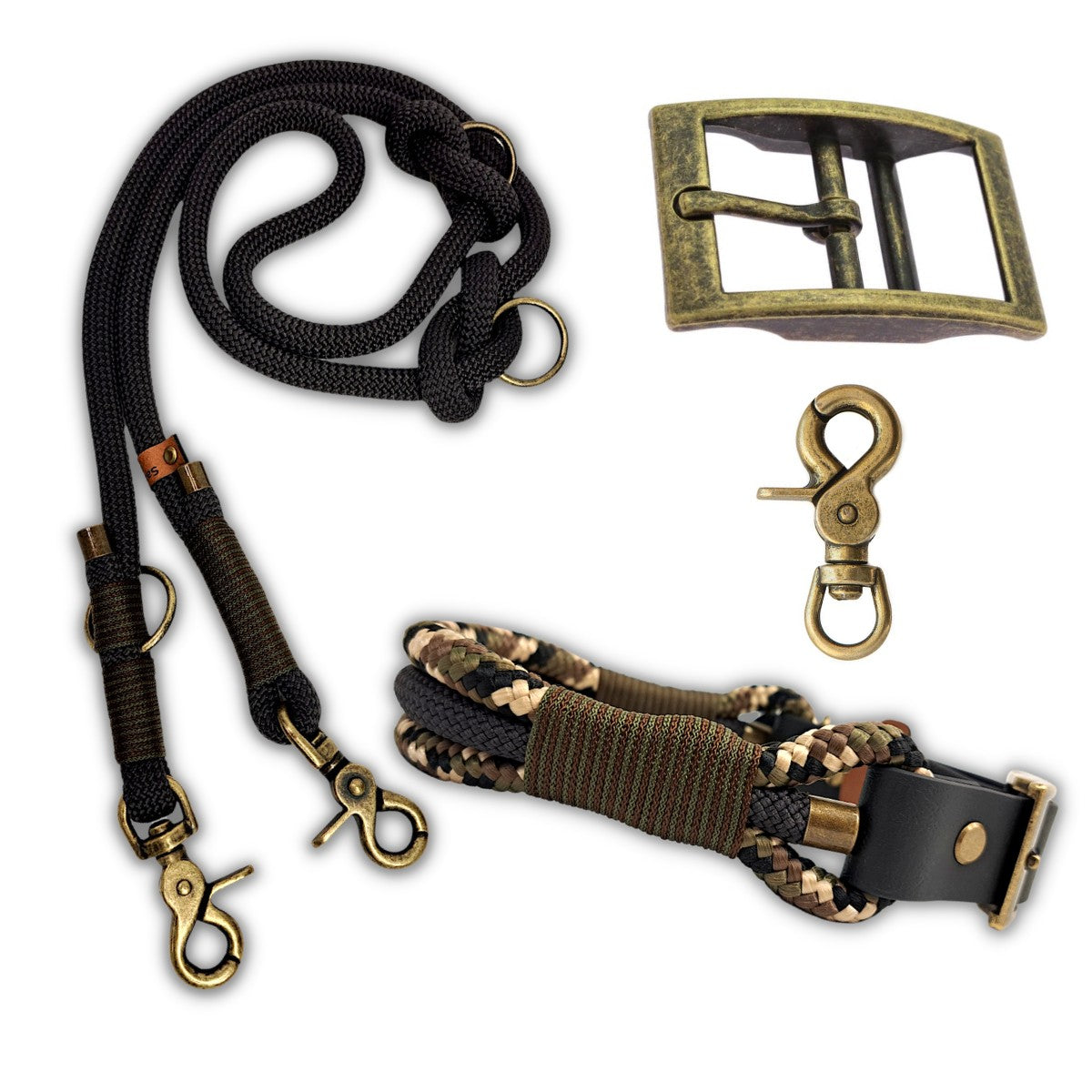 Halsband mit Leine Triple-Tau Camouflage