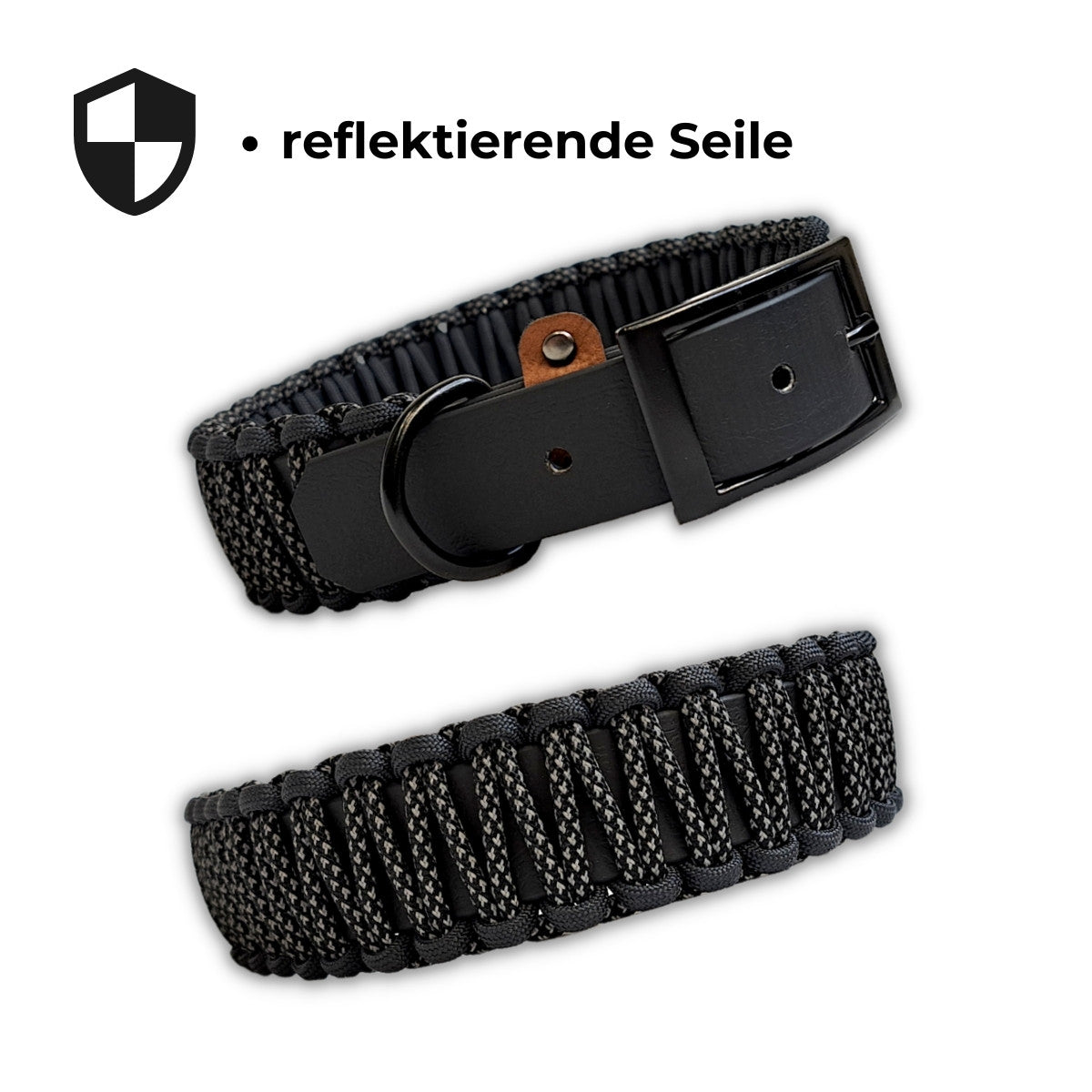 Hundehalsband Paracord Biothane Anthrazit