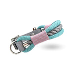 Seitenansicht Tau Hundehalsband in Sea-Green und BioThane® Verschluss