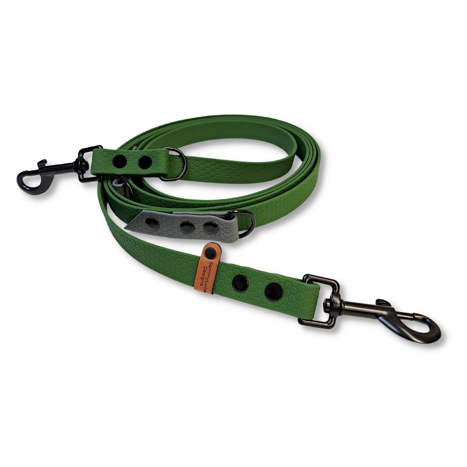 Perfect winter dog leash - hexa webbing olive-gray – SammyLunaDesigns