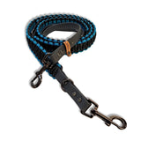Hundeleine Teal Schwarz aus Paracord-Nylon und Gurtband