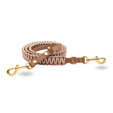 Gold-glänzende Hundeleine aus PVC-Gurtband und Nylon Paracord.