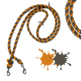 Hundeleine aus Paracord in Apricot-Orange und Grau