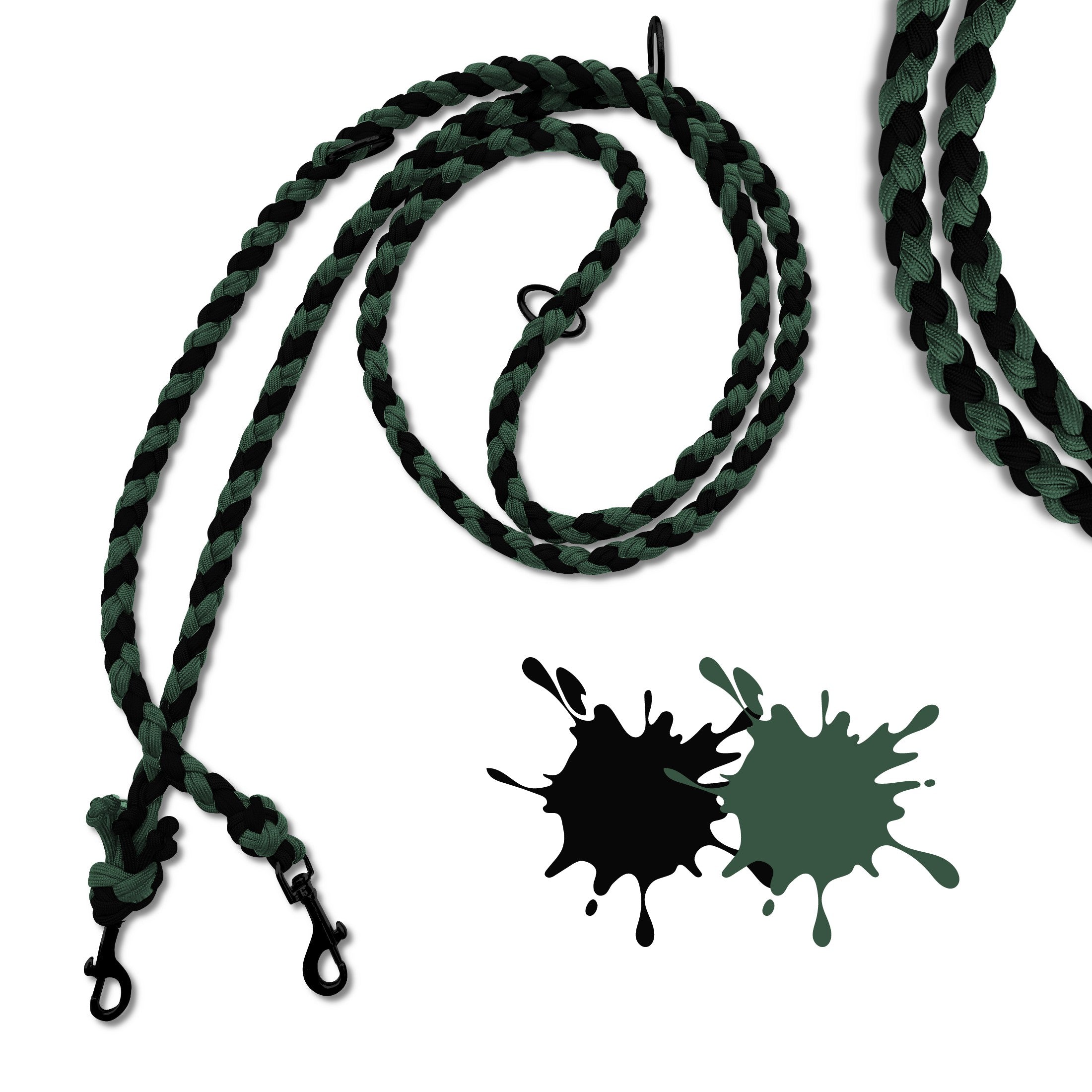 Schwarze Paracordleine mit Dunkelgrün