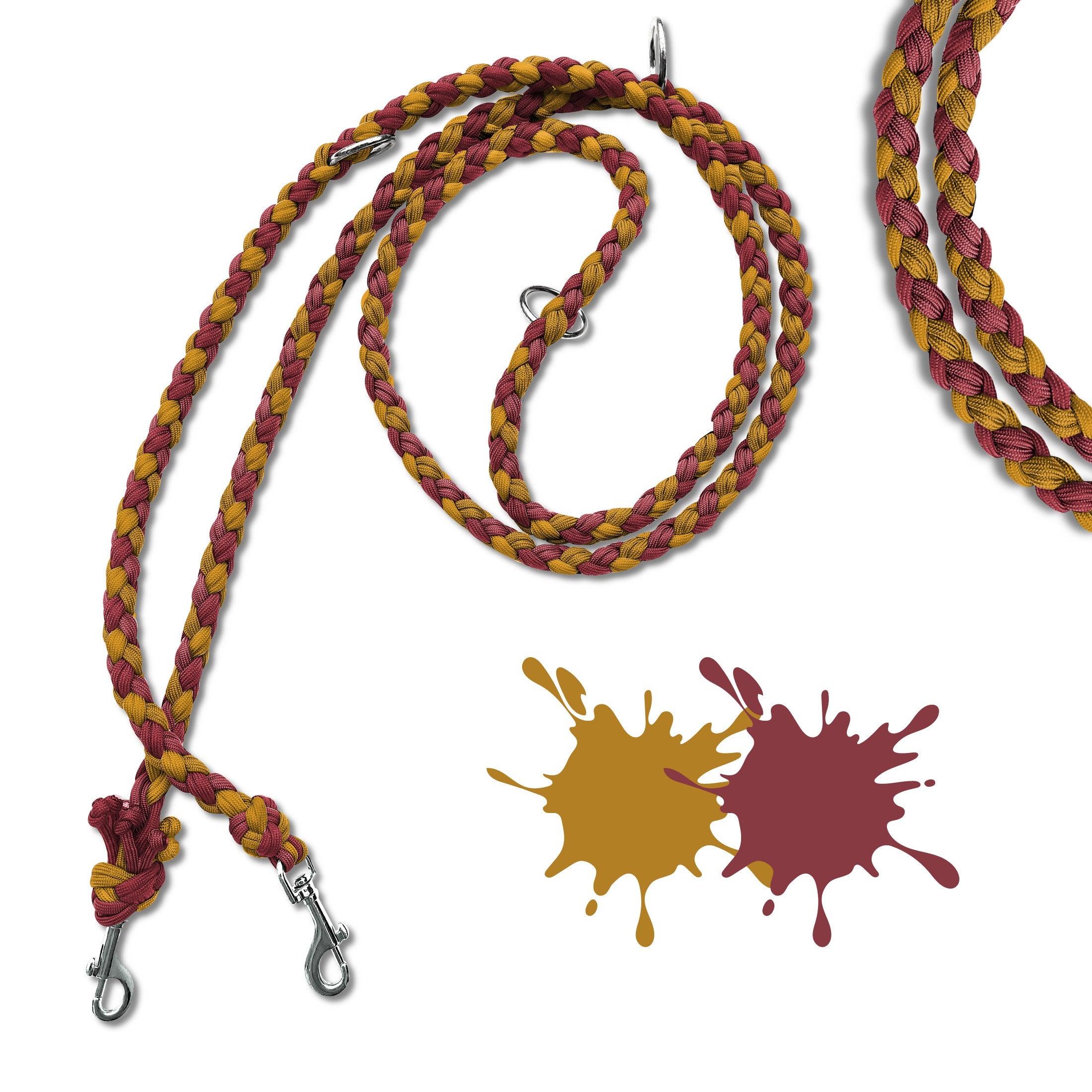 Hundeleine Paracord Karamell Weinrot