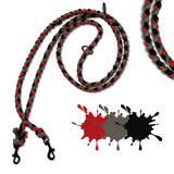 Paracord Hundeleine in rot-grau