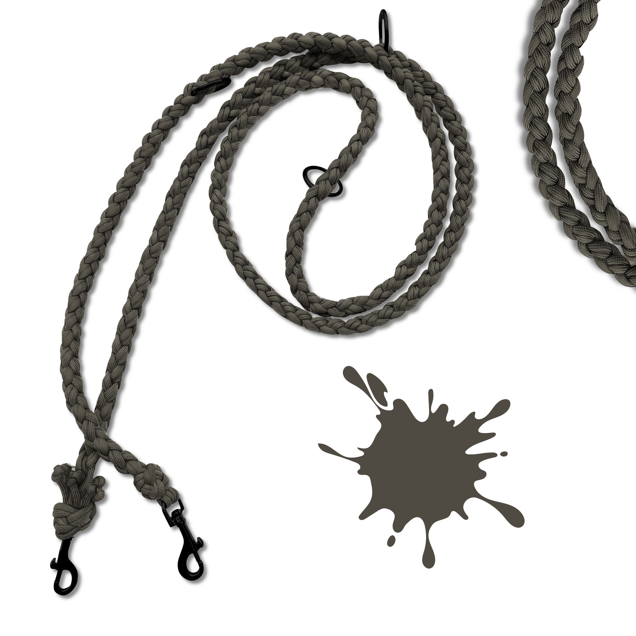 Hundeleine aus Paracord grau/schwarz