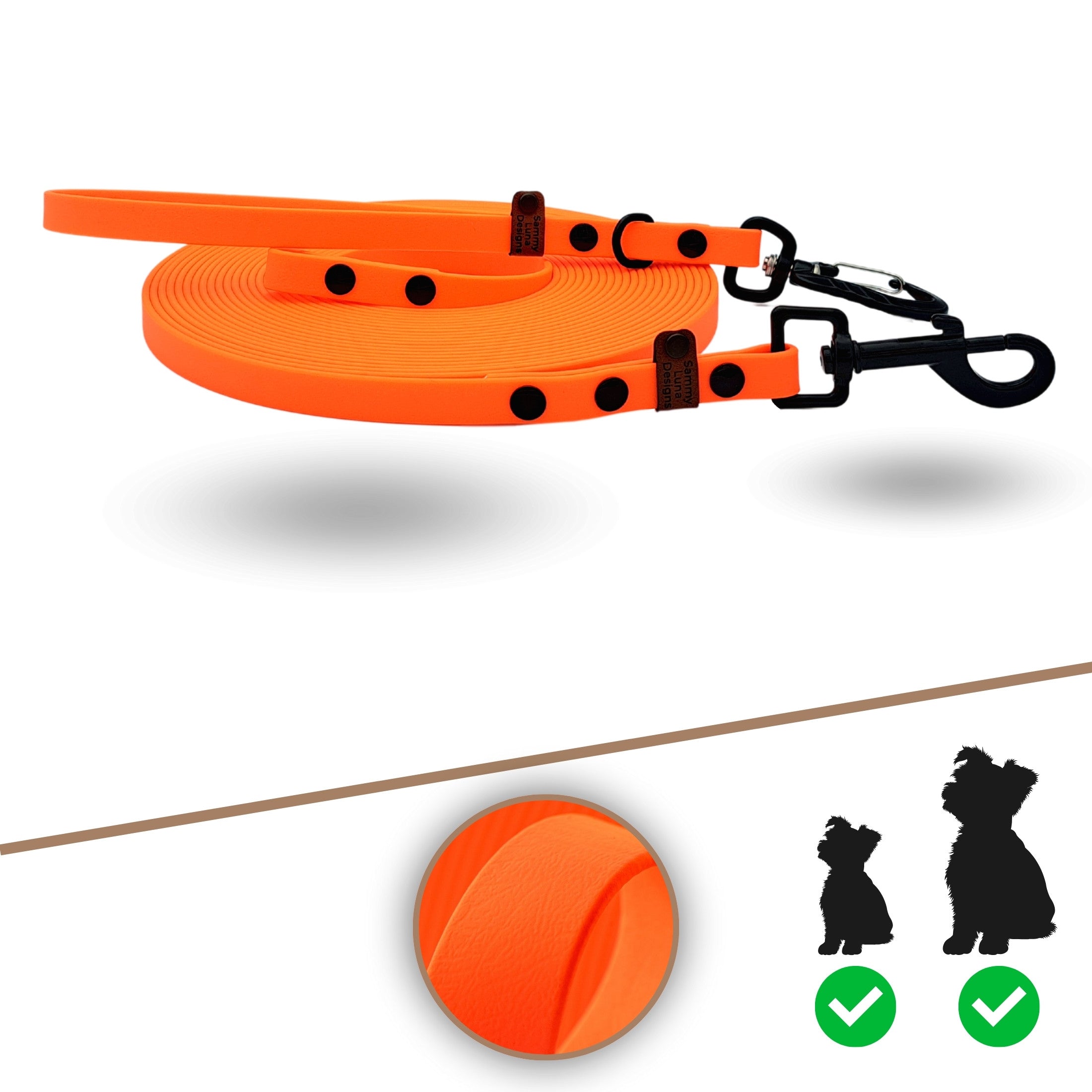 Schleppleine Neon Orange silber