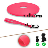 Schleppleine mit Halterung und Handschlaufe in neon-pink und schwarz