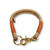 Hundehalsband aus Tauseil / Segeltau in der Farbe Beige-Gold