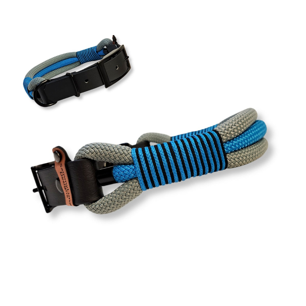 Tau-Halsband Grau Blau verstellbar wasserfest