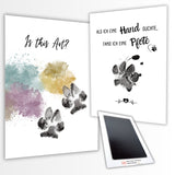 Pfotenabdruck mit Tinte A4-Format als Erinnerung
