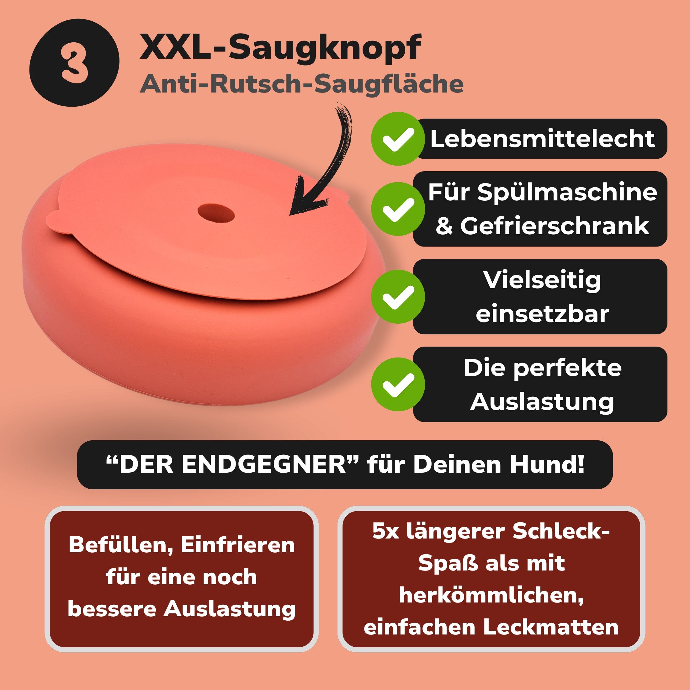 Rutschfester Boden des Hundenapfes