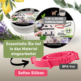 Floh- & Zeckenhalsband in Magenta aus äthreischen Ölen