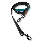 Hundeleine Schwarz-Türkis aus Biothane-ähnlichem Material