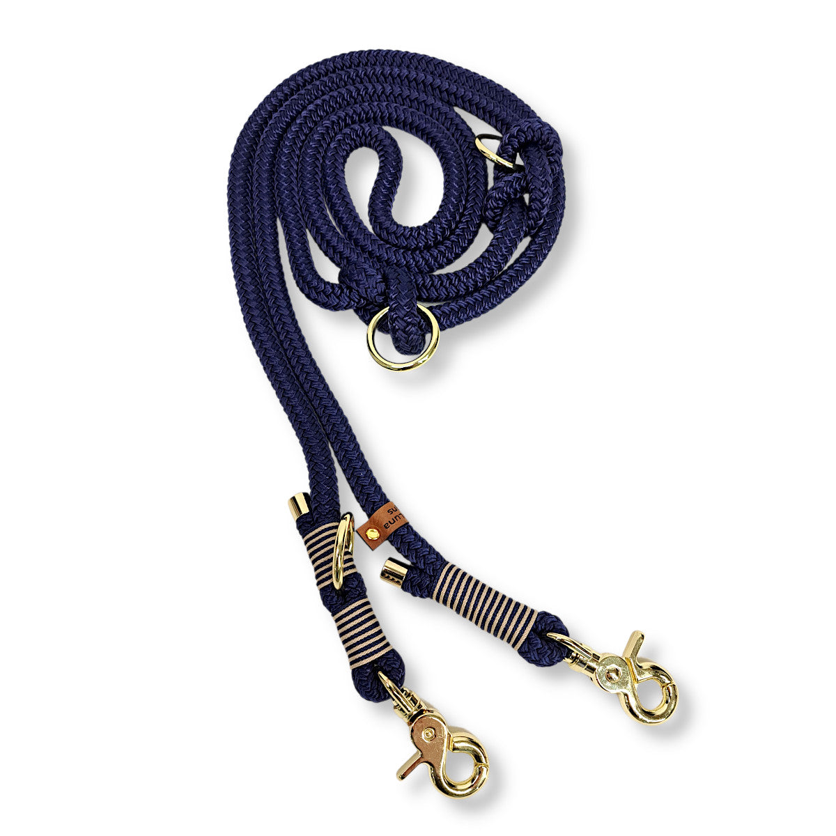 Hundeleine aus Tauseil | Segeltau mit goldenen Elementen in der Farbe Dunkelblau von SammyLunaDesigns