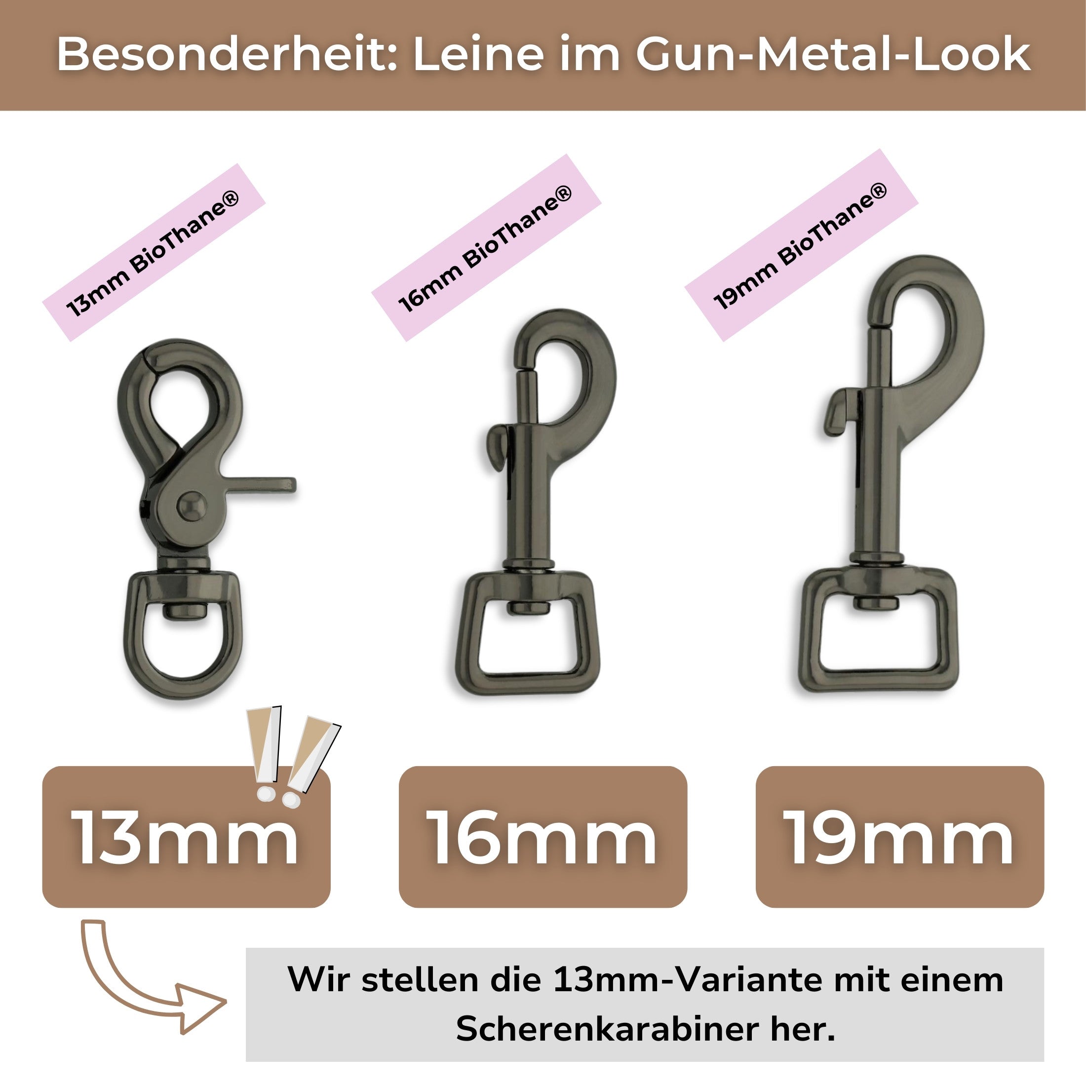 Besonderheit BioThane Leine im Gun-Metal Look