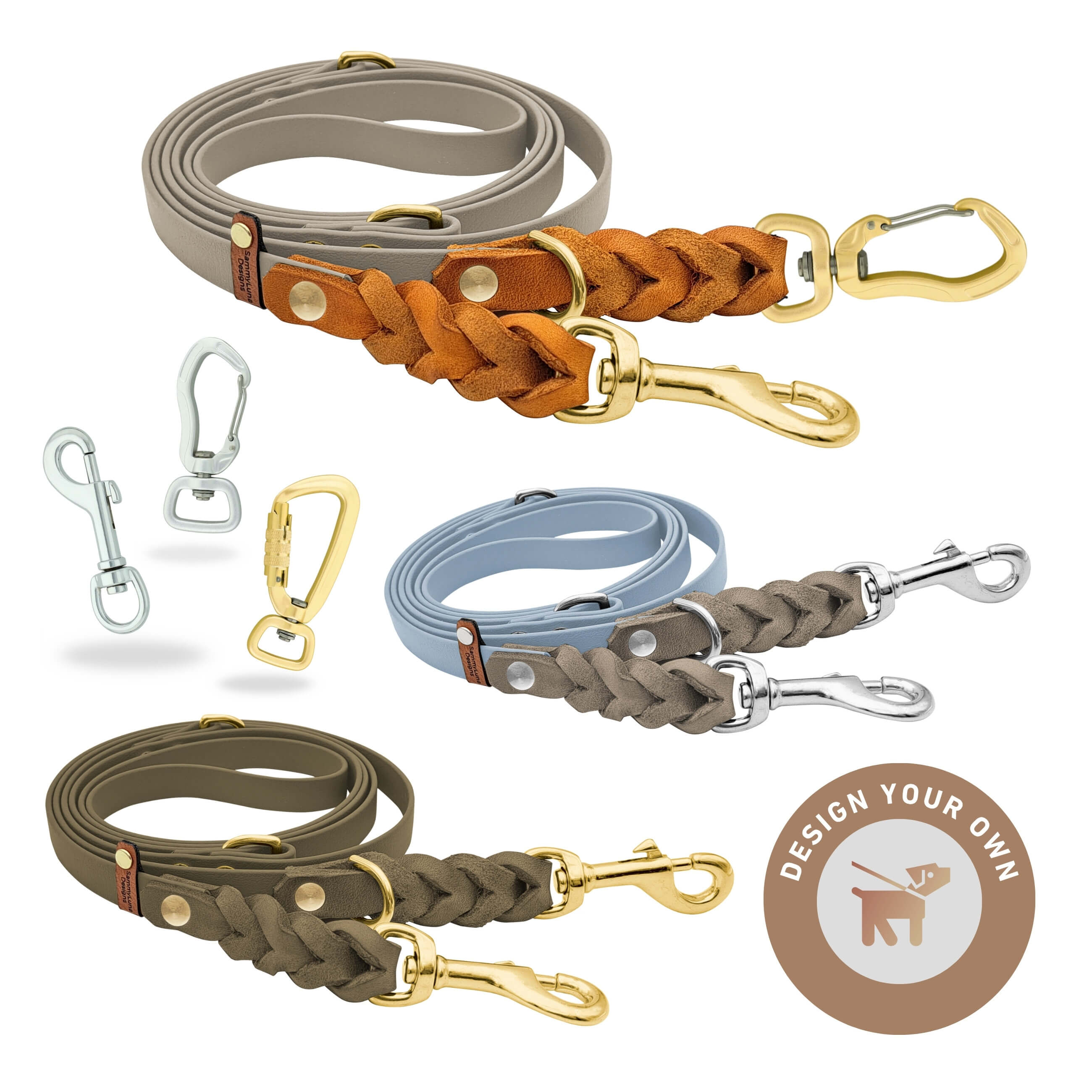 Hundeleinen Konfigurator Produktbild für Fettleder Hundeleinen mit BioThane®-Anteil