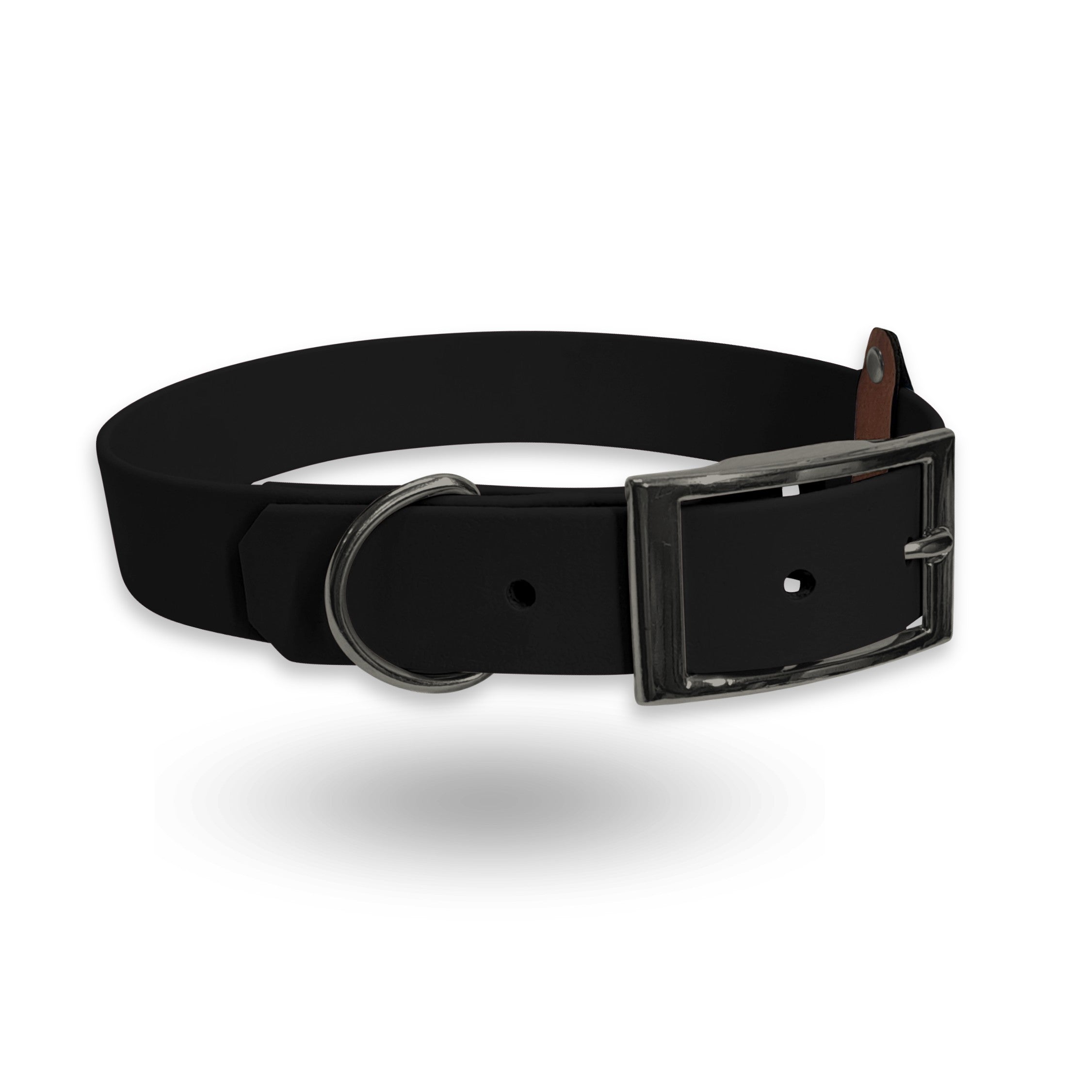 BioThane Halsband für Hunde in schwarzem Gun-Metal Stil