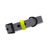 Halsband Biothane Sports Grau Neon-Gelb