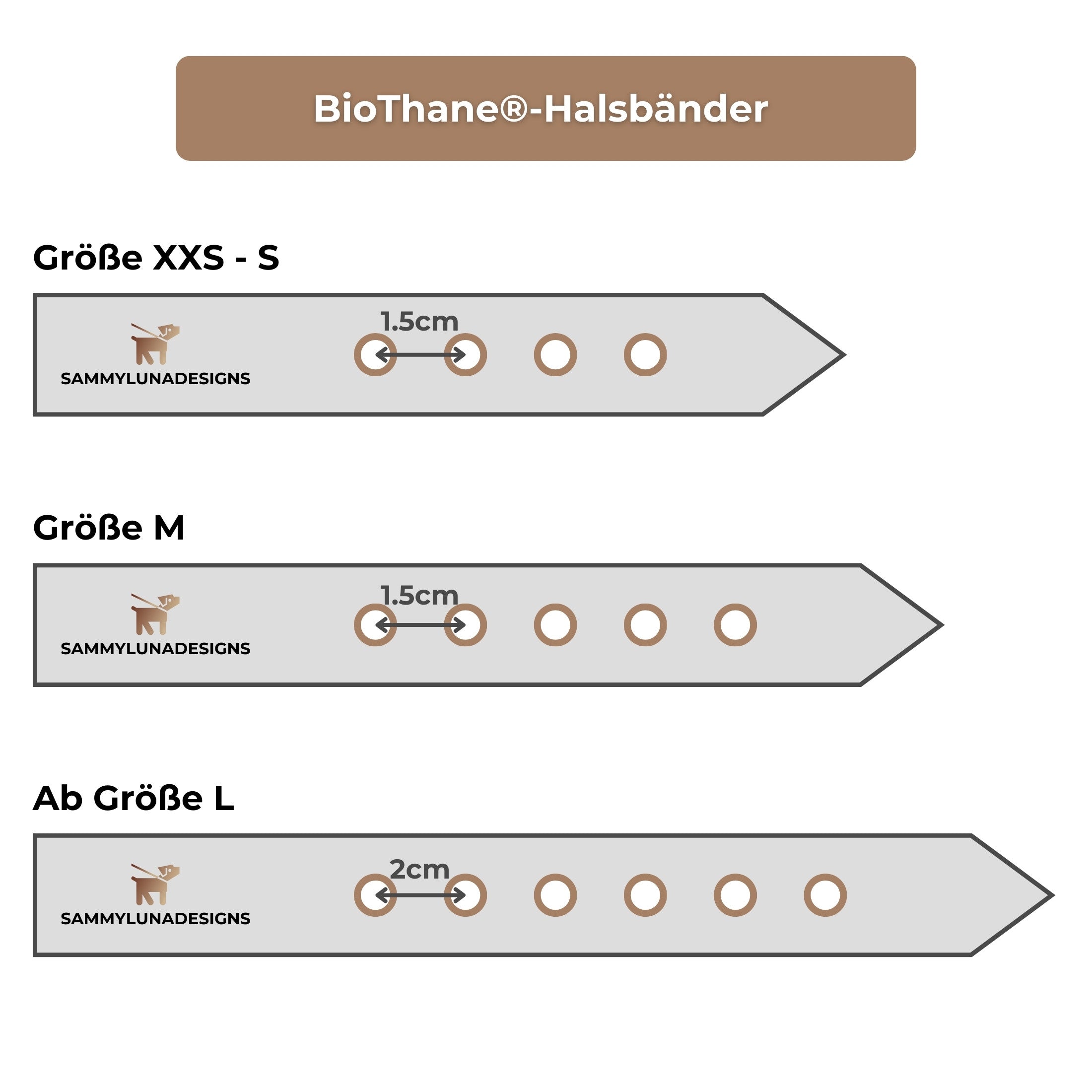 Lochabstände der BioThane Halsbänder