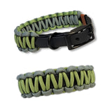 Hundehalsband aus Biothane und Paracord-Seilen in Guacamole Grün und Grau
