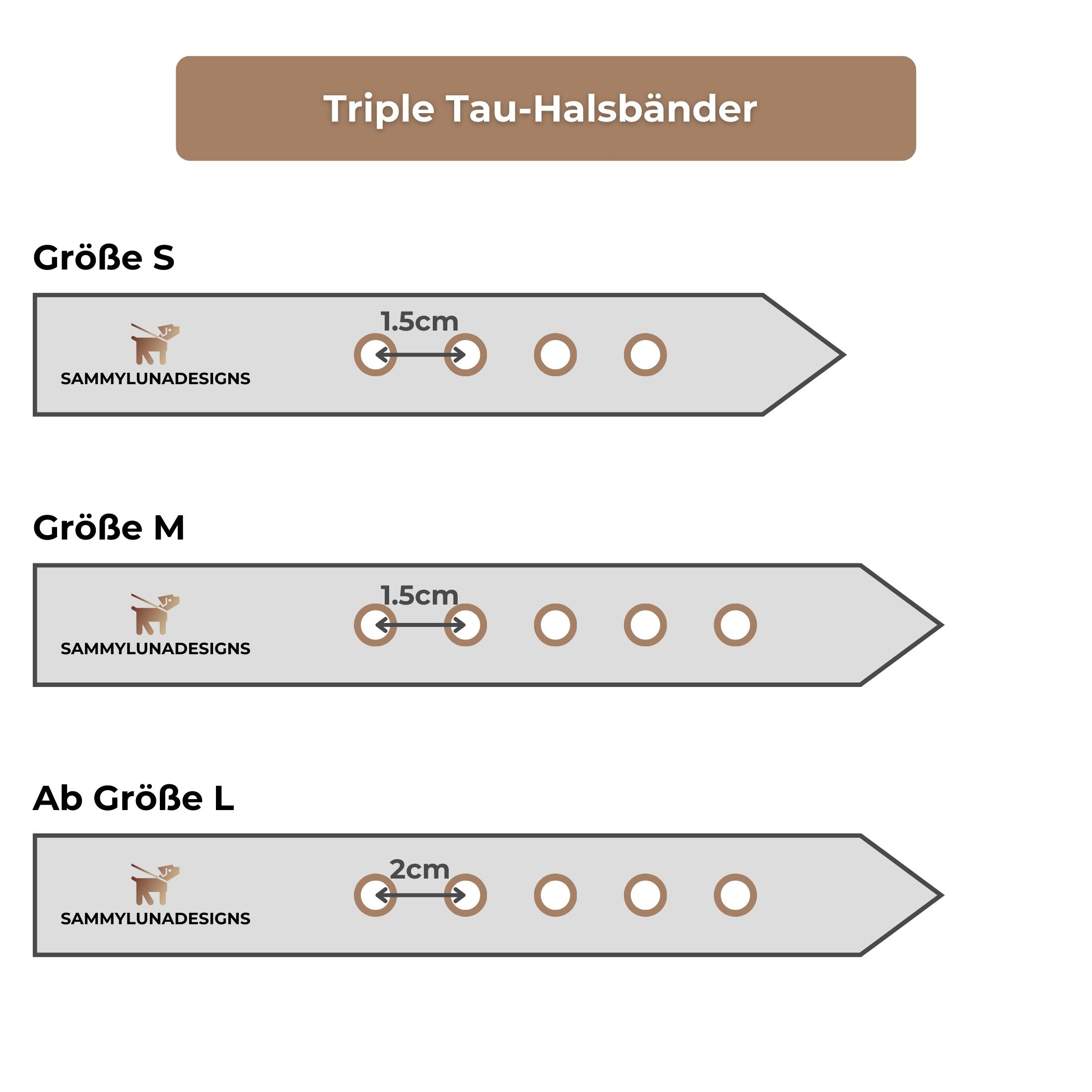 Triple-Tauseil Halsband Lochabstand