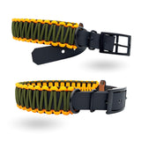 Hundehalsband mit Paracord in der Farbe Apricot und Olive